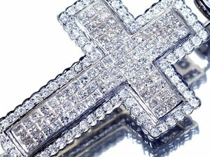 1 jpy ~[ jewelry ultimate ] finest quality gilagila! super finest quality natural diamond 3.25ct Cross design super high class K18WG pendant head h6568vkl[ free shipping ]