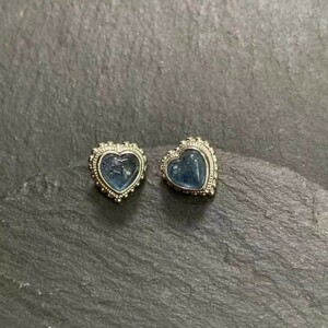 X551 earrings lady's aquamarine silver Hawaiian S925