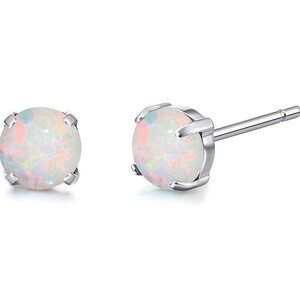 A231 earrings silver titanium opal lady's silver 925