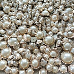 アクリルカボション　デコパーツ　プラパーツ ハンドメイド 石付き 真珠　手作り パール 飾り ボタン デコ 材料 半製品 手芸材