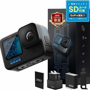 GoPro HERO11 Black + デュアルバッテリーチャージャー+Enduroバッテリー3個 + 認定SDカード + 非売品日本語取説&サイドドアの画像2