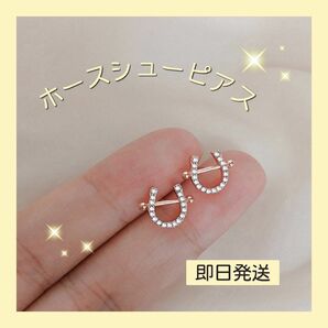 【新商品】ホースシュー ピアス　ピンクゴールド　わかっていても　ハンソヒ