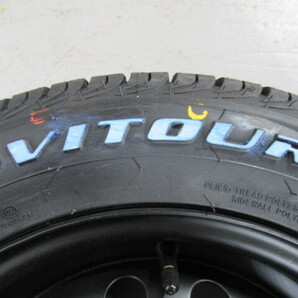  ホワイトレター 新品タイヤ+中古鉄チン 4本セット VITOUR GALAXY F1 165/65R13 77T RWL 2023年製 13×5J 100/4H+40 60Φ 軽トラ Y00202の画像7