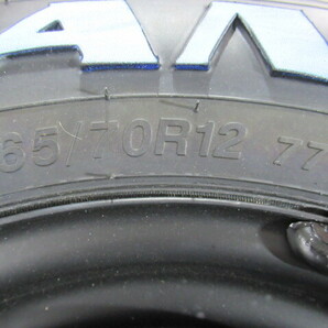  ホワイトレター 新品タイヤ+中古鉄チン 4本SET VITOUR GERMAN-007 165/70R12 77T RWL 2023年製 12×4.00B 100/4H+45 59Φ 軽トラ Y00203の画像9