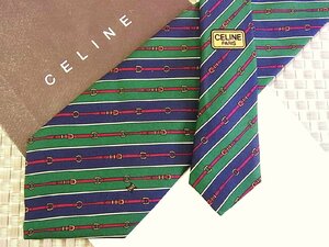 !33925D! condition staple product [ belt stripe Logo go in pattern ] Celine [CELINE] necktie 