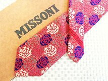 ♪33936D♪状態並品【花 バラ 植物 柄】ミッソーニ【MISSONI】ネクタイ_画像1