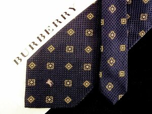 ♪今週の特売980円～♪2774♪良品【BURBERRY】バーバリー【スクエア デザイン ロゴ入 柄】ネクタイ♪