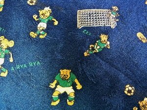 DC01690♪【キャラ柄】シルク100％ 刺繍「動物 サッカー スポーツ」USED並品 ネクタイ♪