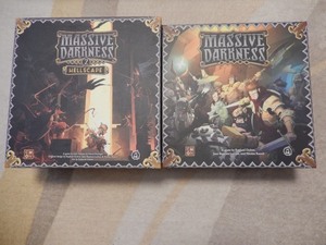 ★ミニチュア超大量！ Massive Darkness １＋２＋拡張セット 和訳マニュアル＆シール付き（CMON マッシヴダークネス ボードゲーム）