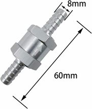 Wolfride 2個 8mmワンウェイバルブ エア燃料油逆止弁 アルミ合金 チェックバルブ チェック弁_画像2