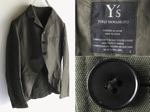 У мудрого yohji yohji yamamoto yoji yamamoto хлопковая льняная плита 3b, адаптированная куртка Blazer Taxedo Hail Clothing 2 Khaki сделано в Японии
