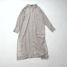 【即決】美品*1.7万 アーバンリサーチ ロッソ｜ほんのりシアー♪シャツワンピース ライトグレー （URBAN RESEARCH ROSSO ）_画像4