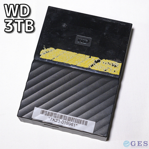 【3T-B1】Western Digital WD ポータブルHDD My Passport 3TB WDBYFT0030BBK-0A WD30NMZW-11GX6S1 本体のみ【中古品/送料込み】