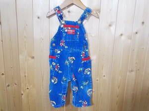 a174◆OSH KOSH B'GOSH コーデュロイオーバーオール◆サイズ6/9M キッズ ベビー USA製 アメリカ古着 オシュコシュ サロペ 総柄 6D