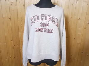 a213◆TOMMY HILFIGER スウェットシャツ◆XS トルコ製 トミーヒルフィガー トレーナー コットン100％素材 レディース 6D