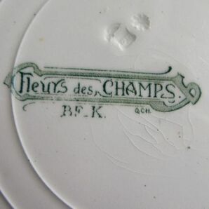 （ベルギー） ヴィンテージ BFK社 24.8cm Fleurs des Champs 深皿 ディスプレイの画像8