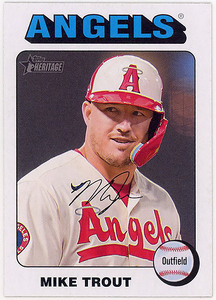 ANGELS外野▲MIKE TROUT最新2024 TOPPS HERITAGE SP 52 WHITE BOADER版!