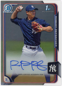 REDSOX外野▲ROB REFSNYDER/2015 1st BOWMAN CHROME直書サインPROS!