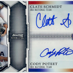 YANKEES右腕▲CODY POTEET/2011 BOWMAN STERLINGデュアルサインUSA #99 リフ版/with CLATE SCHMIDT!の画像1