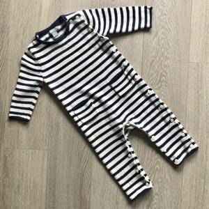 baby Gap ベビーギャップ　ニットロンパース　白紺ボーダー　 70cm 送料無料