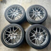 溝あり良品　日本製　ENKEI racing GTC02 235/40R18 18×8j 5h×114.3 pcd45グッドイヤーEAGLE F1 タイヤホイール4本セット シビックなどに_画像1