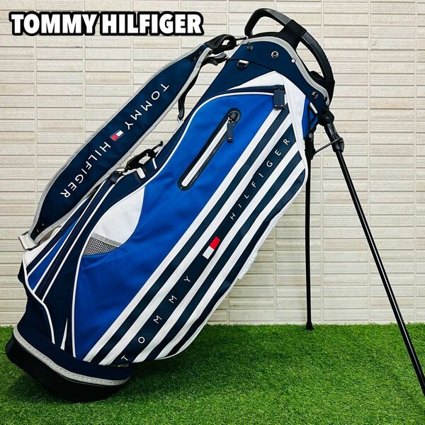 TOMMY HILFIGER トミーヒルフィガー　キャディバッグ ゴルフ スタンドバッグ　青　ブルー　トミーフィルヒガー