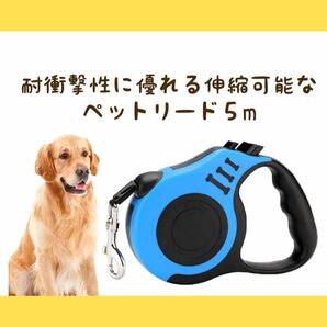 犬用リード 5ｍ犬用リード 5M 伸縮 巻き取り式 ドッグリード 自動巻き 小型犬 中型犬 対応 