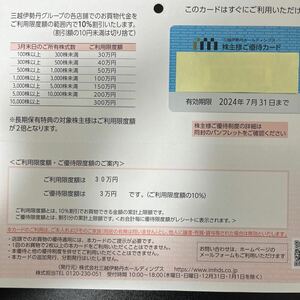 【限度額30万円】　三越伊勢丹ホールディングス　株主優待カード