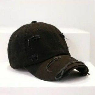 【限定特価特価】ブラック ダメージキャップ 野球帽 モード系 男女兼用