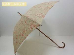  новый товар сделано в Японии высококлассный . дождь двоякое применение зонт европейская одежда тоже японская одежда тоже .. эпонж способ мир рисунок. дерево хлопок использование 11