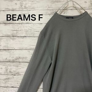 BEAMS F クルーネックセーター 46 グレー イタリア製 コットン 薄手