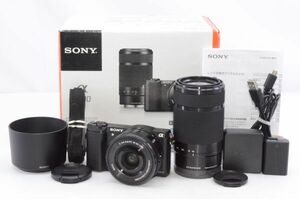 美品★SONY ソニー α5100 ダブルズームレンズキット ブラック ILCE-5100Y-B PZ 16-50mm+55-210mm ミラーレス一眼カメラ★元箱付き 04034