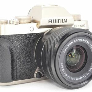 極上品★FUJIFILM フジフイルム X-T100 レンズキット シャンパンゴールド ミラーレス一眼カメラ R1556の画像5