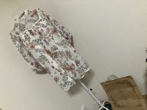  axes femme * race decoration . floral print chiffon tunic, tops *used