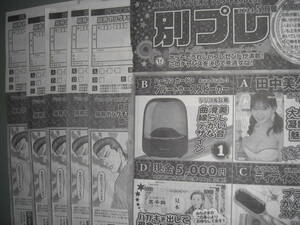 即決　 別冊ヤングチャンピオン 2024年 5月号 表紙 クオカード 応募用紙5枚セット 田中美久