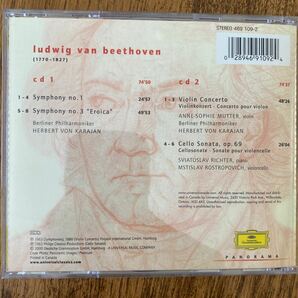ヘルベルト・フォン・カラヤン の指揮 HERBERT VON KARAJAN BEETHOVEN:SYMPHONY 1&3/VIOLIN CONCERTO ムターのヴァイオリン他 2CD の画像2