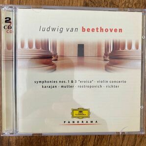 ヘルベルト・フォン・カラヤン の指揮 HERBERT VON KARAJAN BEETHOVEN:SYMPHONY 1&3/VIOLIN CONCERTO ムターのヴァイオリン他 2CD の画像1