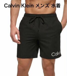 新品　Calvin Klein メンズ 水着　ロゴ入り　スイム トランクス