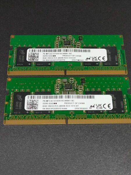 Micron DDR5-4800 8GBx2 (16GB) PC5-4800 SODIMM マイクロン