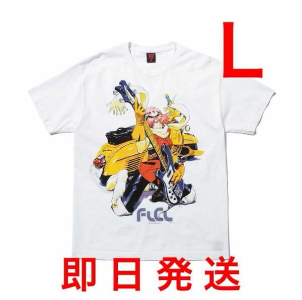 Lサイズ FLCL GEEKS RULE 15 SILKSCREEN T-SHIRT ジークス ルール フリクリ 手刷り Tシャツ TEE ハル子 GAINAX ガイナックス 貞本義行 白