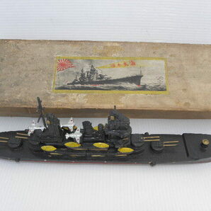 84 戦前 木製 軍艦 箱付 / 玩具 戦艦 船舶 戦争 海軍 の画像2
