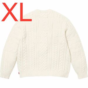 Supreme Applique Cable Knit Sweater Ivory XL シュプリーム アップリケ ケーブルニットセーター アイボリー White ホワイト