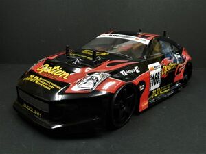 *Li-ion battery * 2.4GHz 1/10 drift radio controlled car Fairlady Z type black red [ turbo with function * has painted final product * full set ]