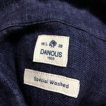 イタリア製DANOLIS Special Washedダノリス　インディゴ半袖リネンシャツ15 1/2 39_画像5