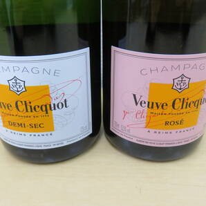 ヴーヴクリコ ロゼ ローズラベル ・ホワイトラベル 2本セット 750ml 12.5% シャンパン Veuve Clicquot ROSE 未開栓の画像2