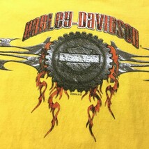 ★本場アメリカ直輸入!!★90’s＆00's★【Harley-Davidson】両面両袖プリント 長袖 Ｔシャツ[メンズ L]イエロー バイカー カスタム K2-894_画像6