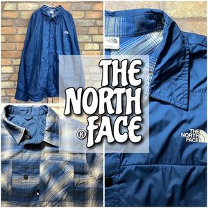 ★レア海外モデル★BIGサイズ!!★正規品★【THE NORTH FACE】薄く中綿入り リバーシブル コーチジャケット【メンズ XL】ネイビー K3-374