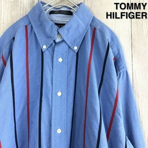 ★USA直輸入★正規品★【TOMMY HILFIGER トミーヒルフィガー】赤×紺 リボンコード オックスフォード 長袖 BDシャツ[海外規格 M]水色 K-577