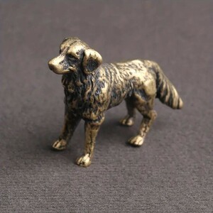 143035950 1個 真鍮の犬の像、古代銅色の干支の犬の工芸品の装飾品、部屋の装飾、家の装飾、シーンの装飾、デスクトップの装飾