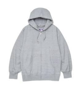 超美品The North Face Purple ノースフェイスパープルレーベルLabel Front Zip Hoodie フロントジップフーディ グレー サイズS